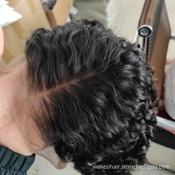 180% Density Human Lace Front Wigs, 10A Grade Silky Straight Pre Plucked 13x4 13x6 Transparent Frontal Raw Indian Hair Wig